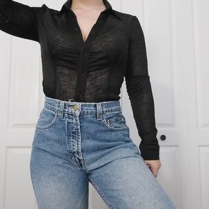 BEBE | Y2k COLLARED second skin top
